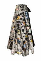 Multicolor Comic-Print Prada Skirt