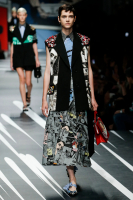 Multicolor Comic-Print Prada Skirt