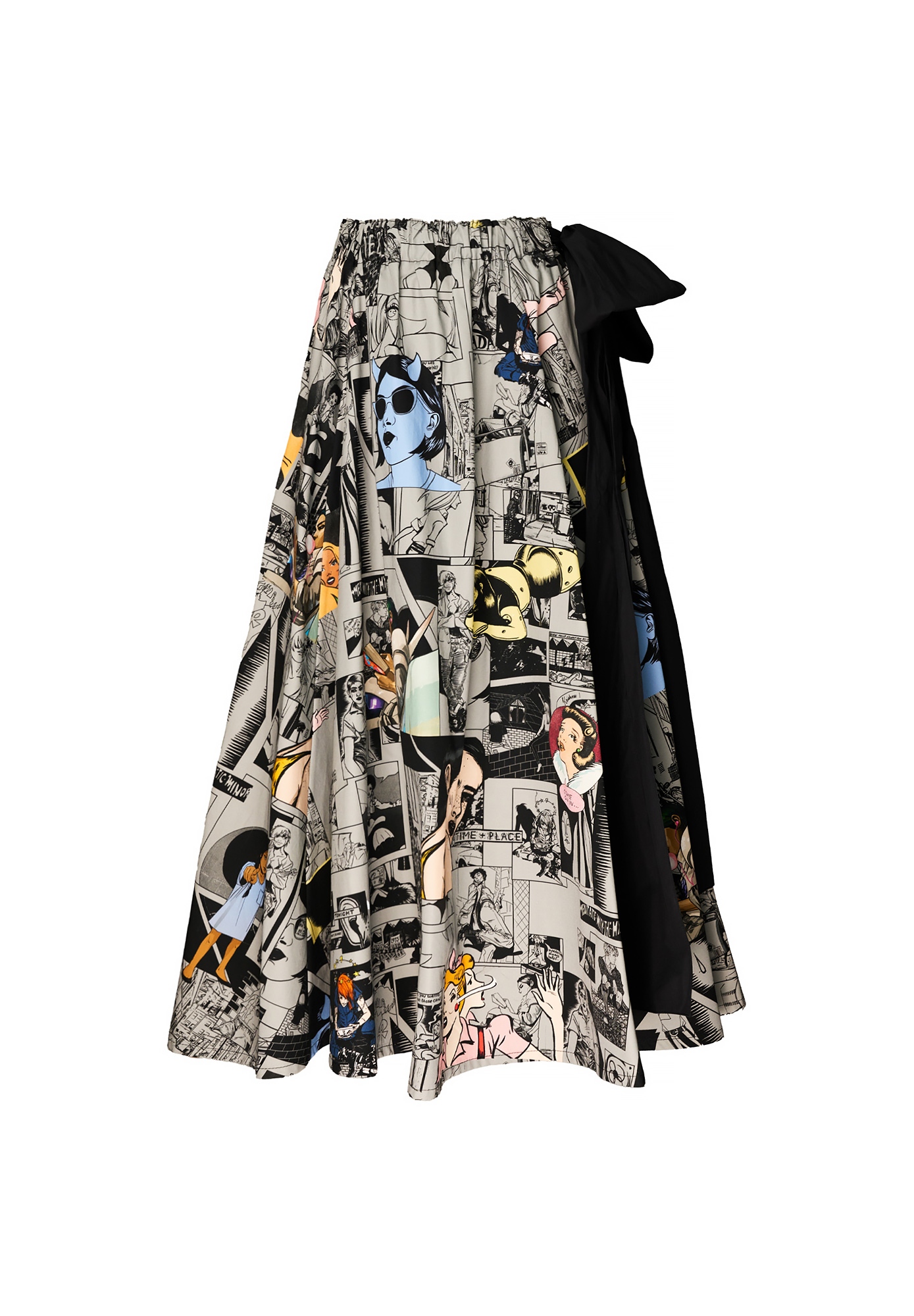 Multicolor Comic-Print Prada Skirt