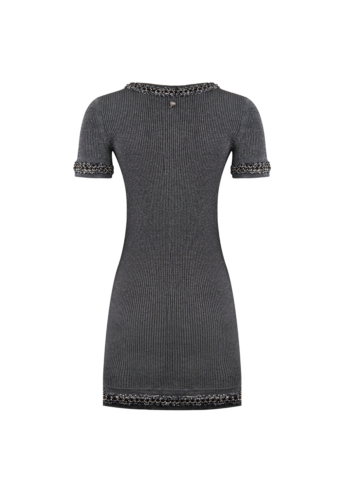 Chanel Grey Dress With Silver Chain