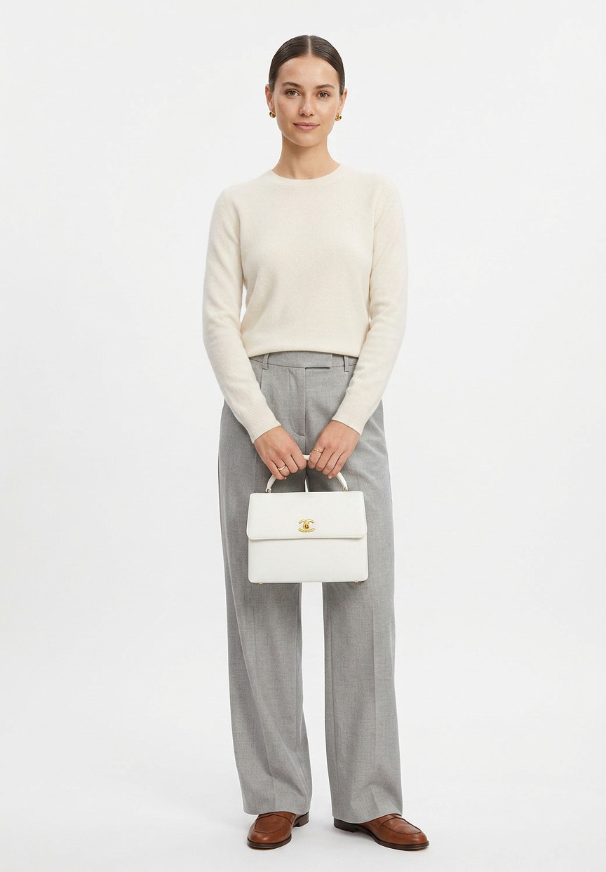 Chanel Kelly Flap White Bag