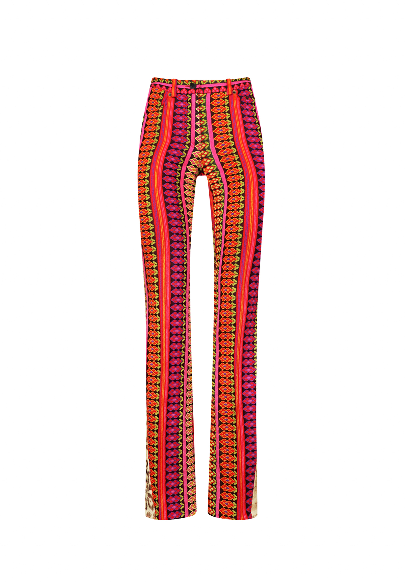John Galliano Trousers With Geometric Pattern