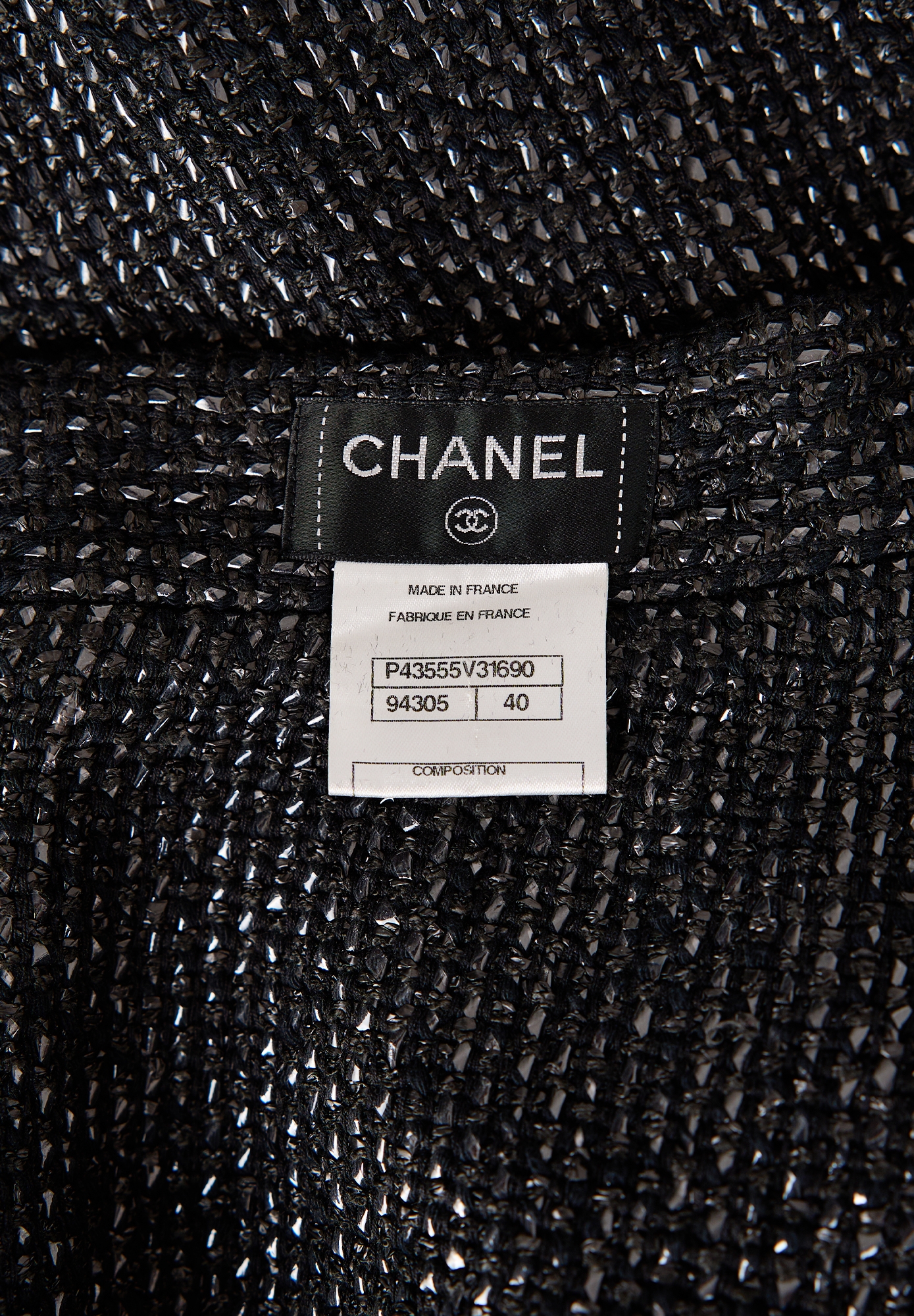 Chanel Black Tweed Skirt