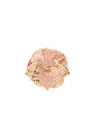 Chanel Pink Tweed Camellia Brooch