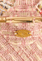 Chanel Pink Tweed Camellia Brooch