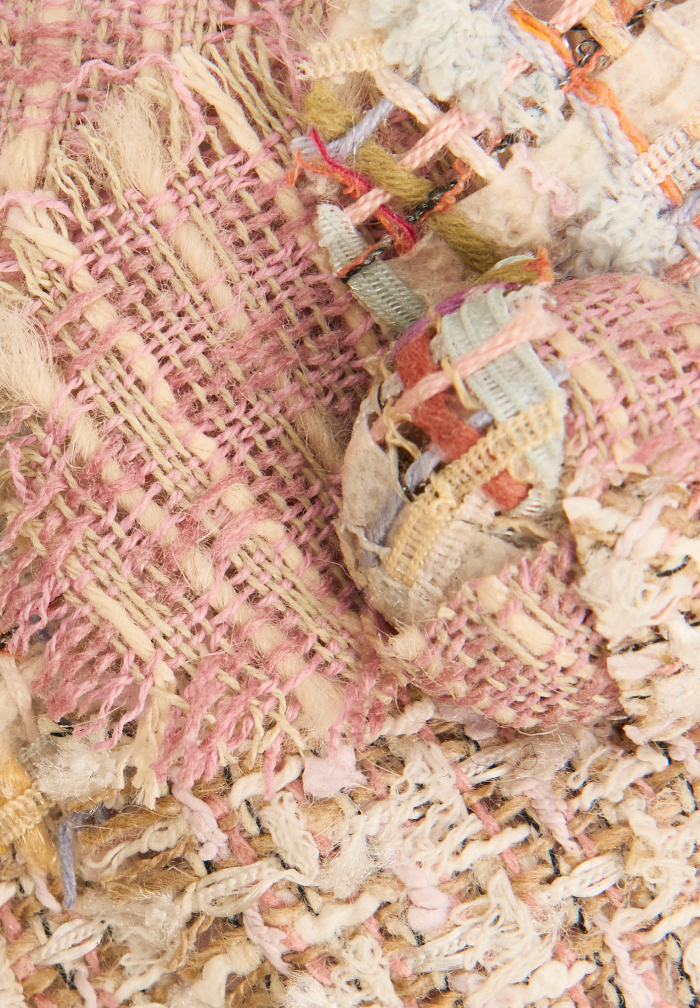 Chanel Pink Tweed Camellia Brooch