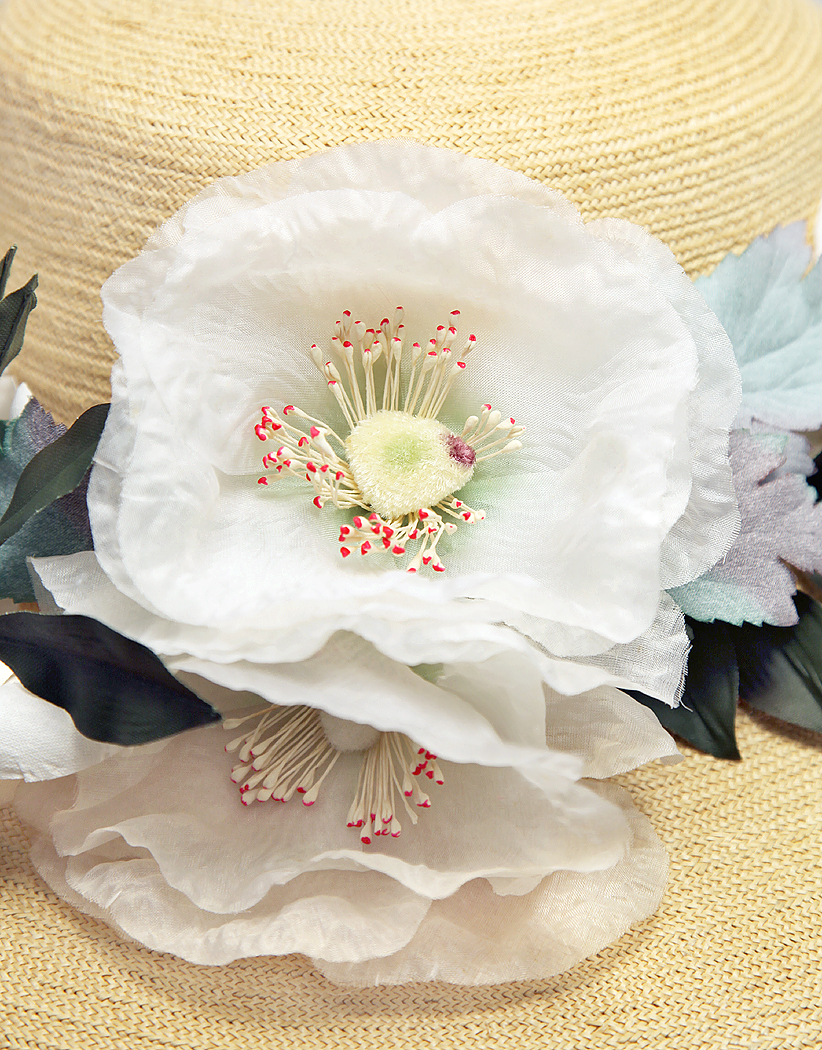 Yves Saint Laurent Straw Hat with Flowers