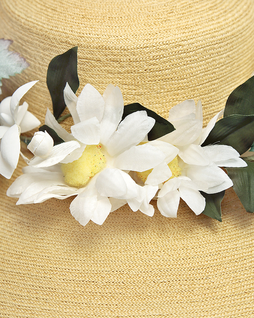 Yves Saint Laurent Straw Hat with Flowers