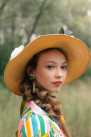 Yves Saint Laurent Straw Hat with Flowers