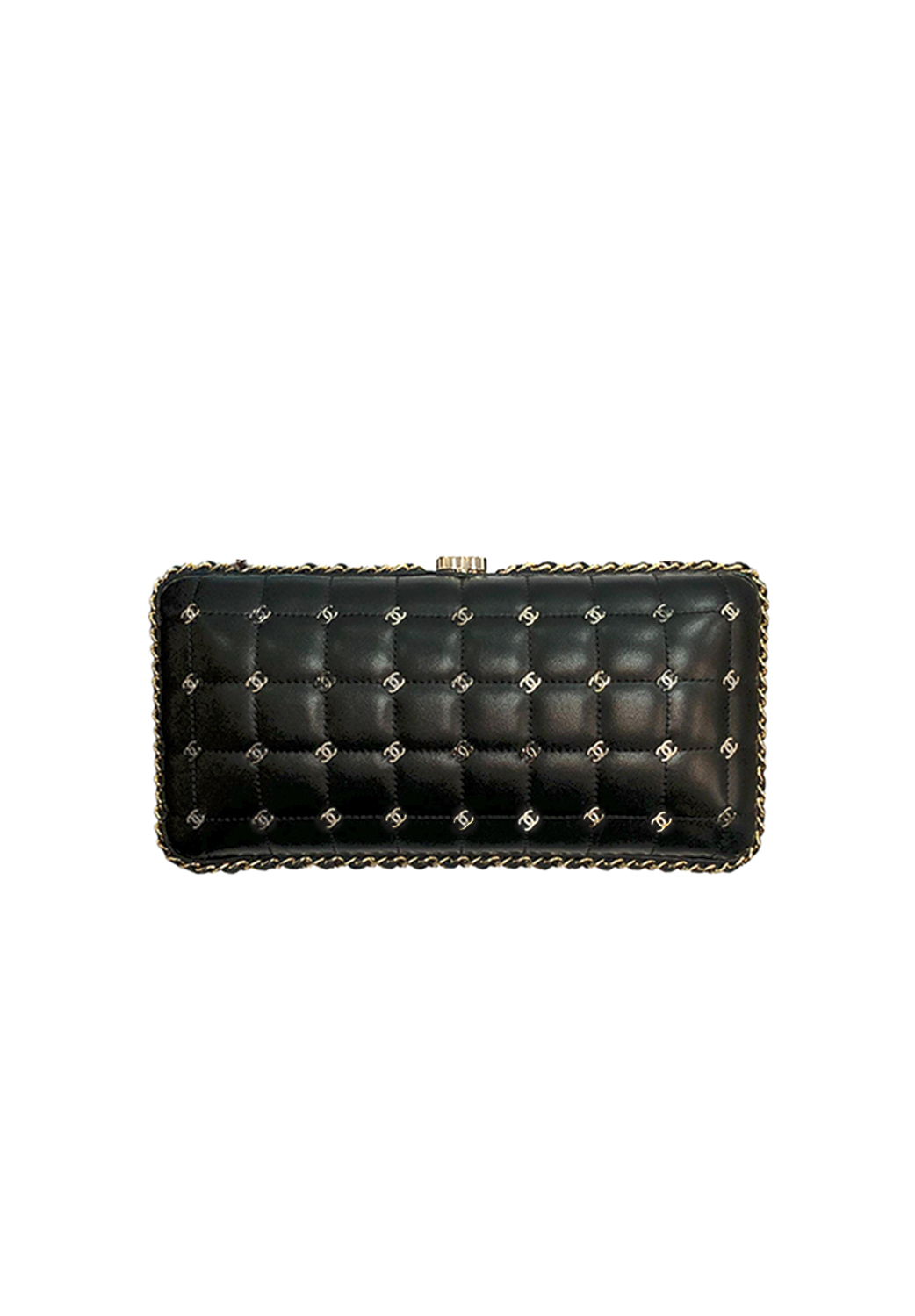Chanel Black Quilted Chain Around Clutch