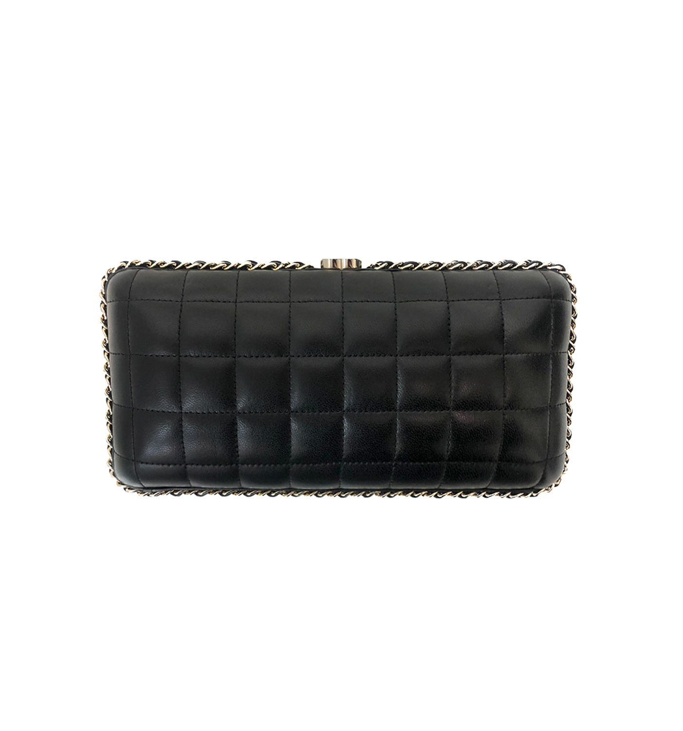 Chanel Black Quilted Chain Around Clutch