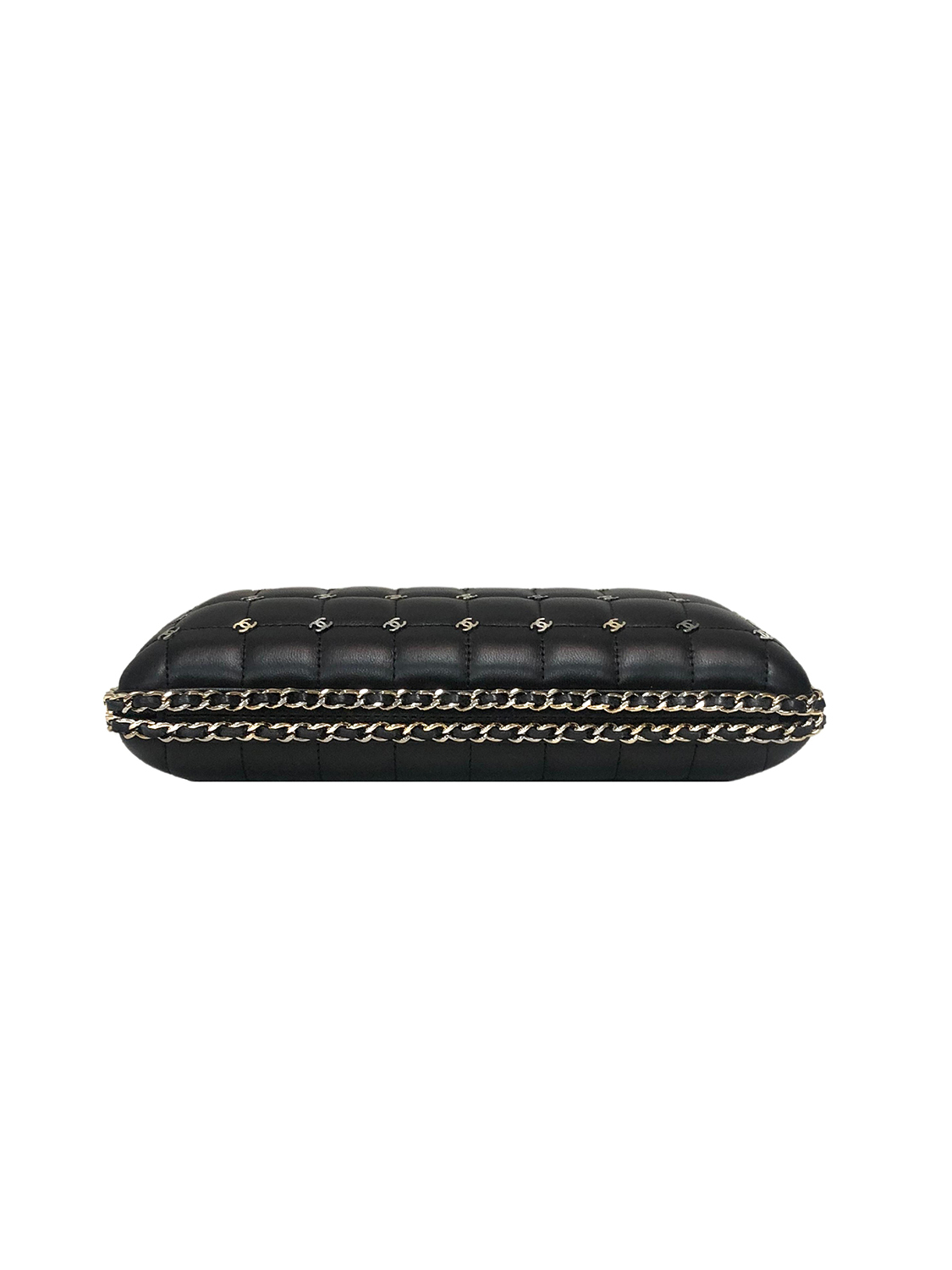 Chanel Black Quilted Chain Around Clutch