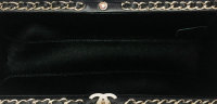 Chanel Black Quilted Chain Around Clutch