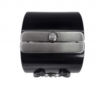 Chanel Black Crystals Logo Cuff Bracelet