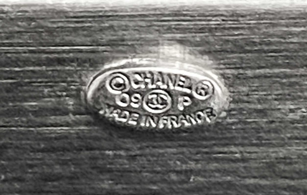 Chanel Black Crystals Logo Cuff Bracelet