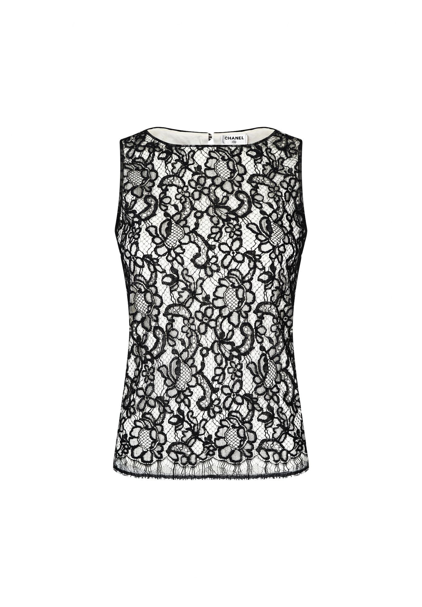 Chanel Black Top With Lace