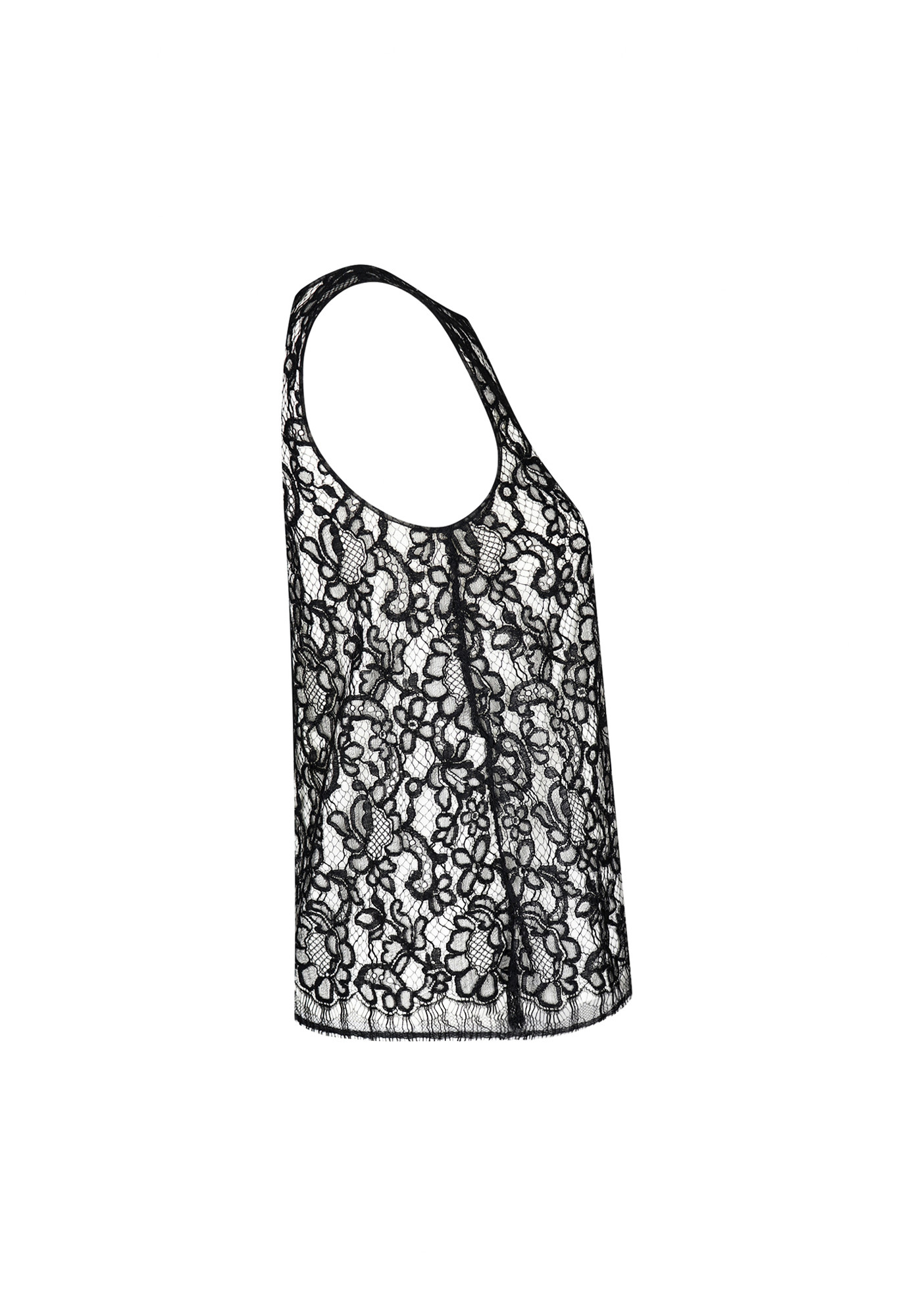 Chanel Black Top With Lace