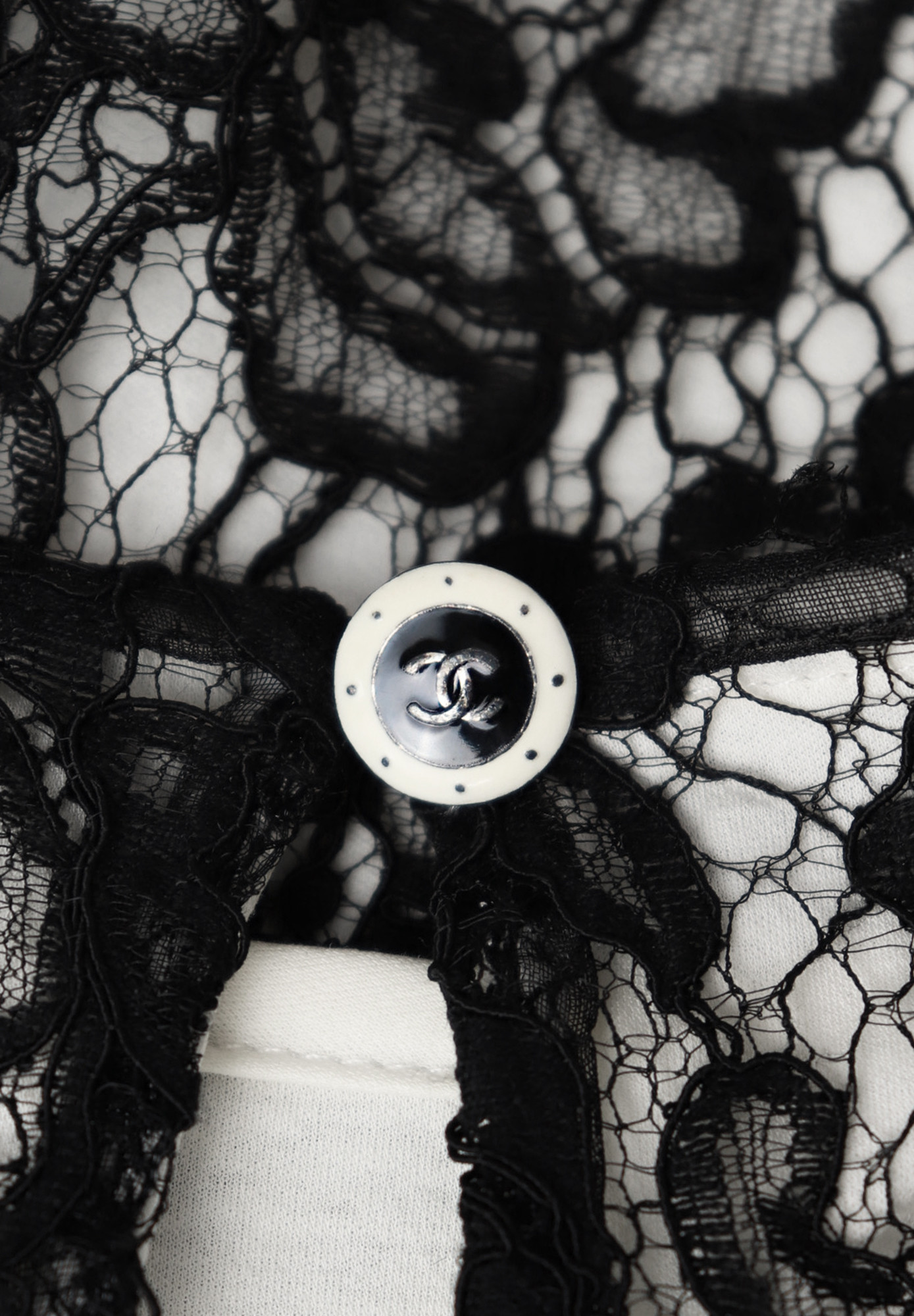 Chanel Black Top With Lace