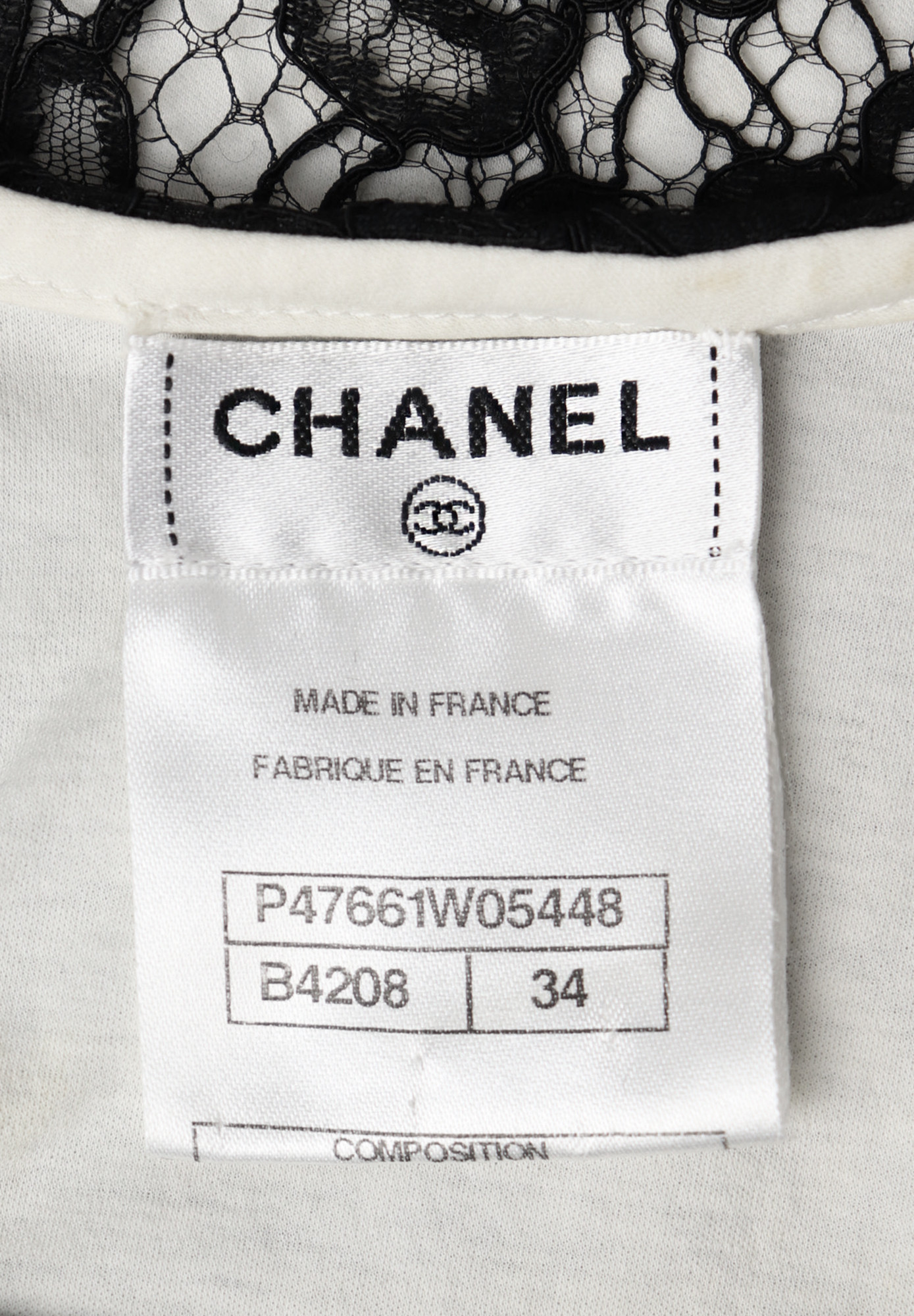 Chanel Black Top With Lace