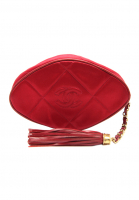 Chanel Cherry Coloured Silk Clutch