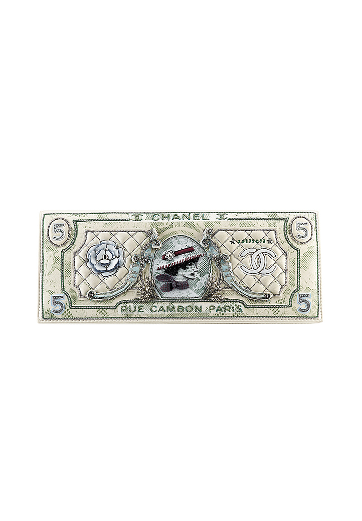 Chanel Embroidered Dollar Clutch