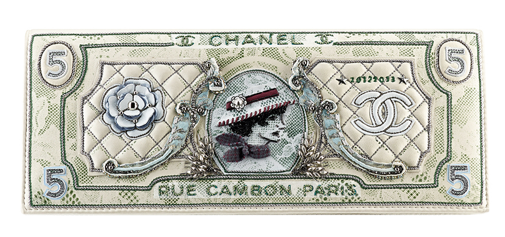 Chanel Embroidered Dollar Clutch