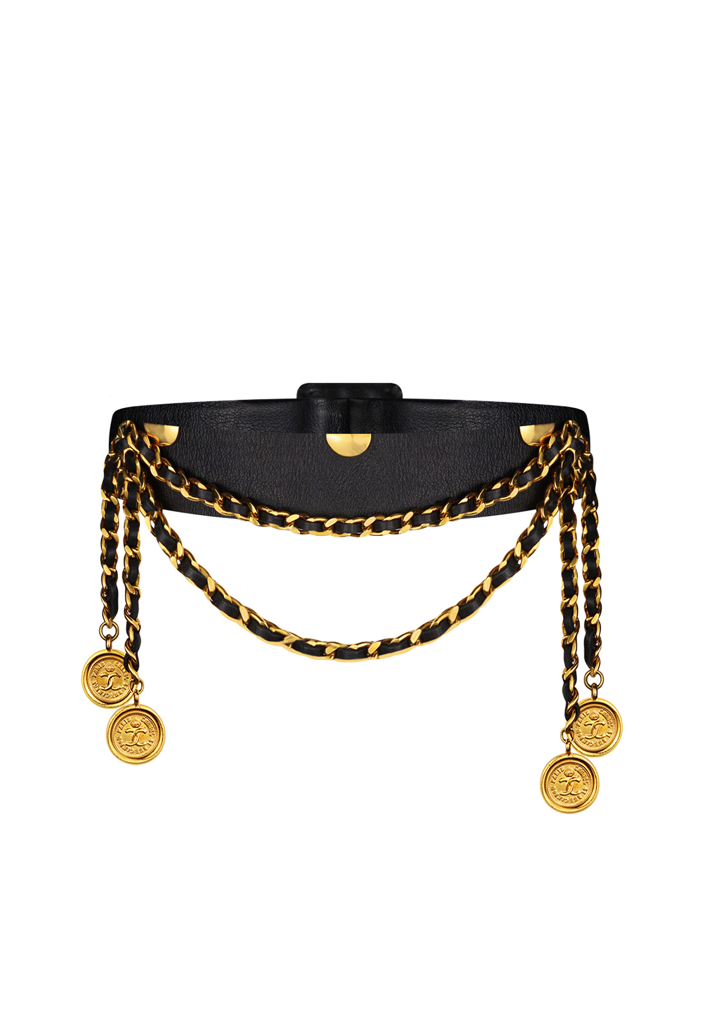 Chanel Leather Belt With Pendants