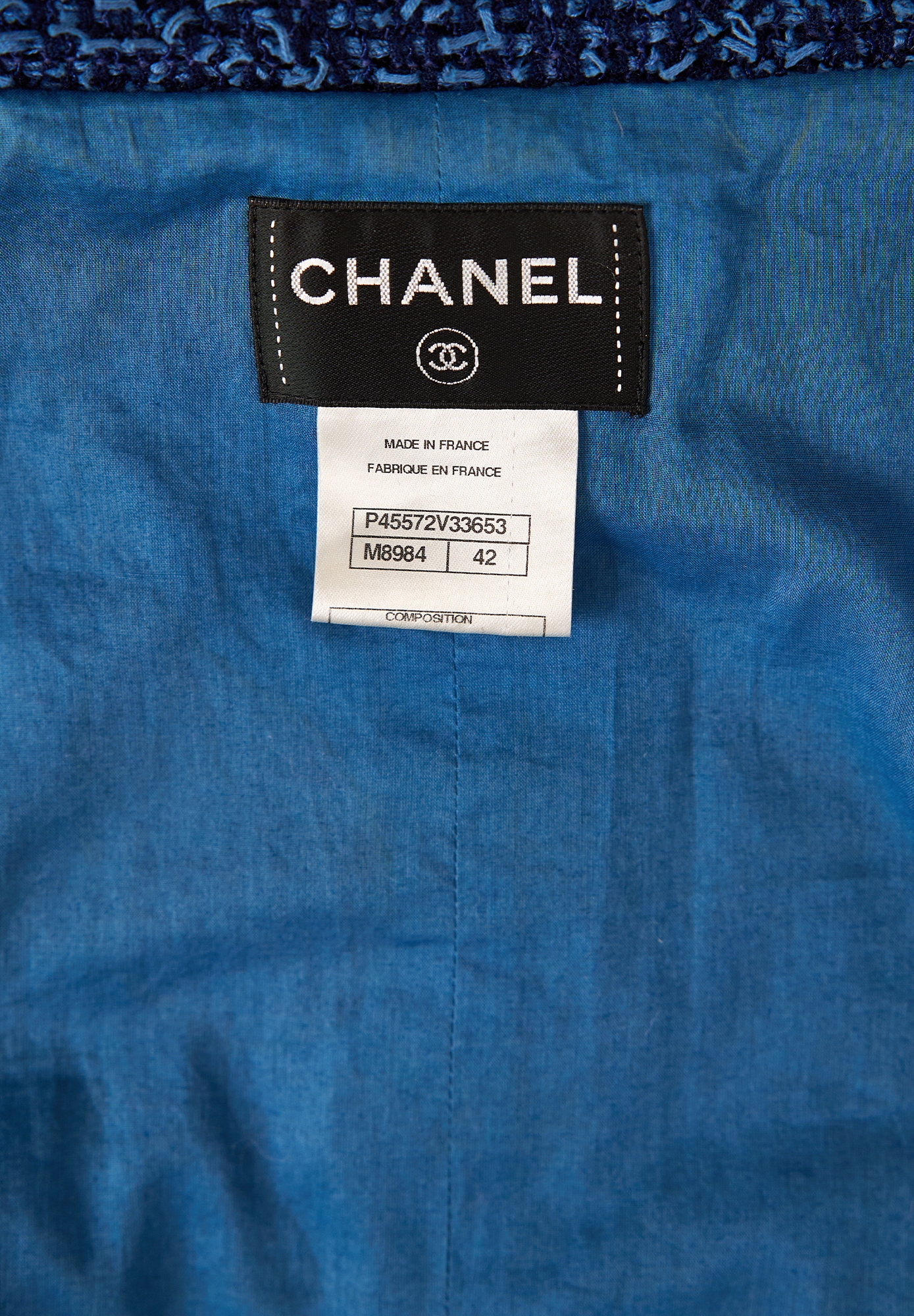 Chanel Blue Tweed Dress With Belt
