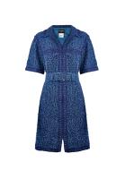Chanel Blue Tweed Dress With Belt
