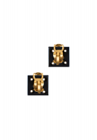 Chanel Square Clip-On Earrings With Logo