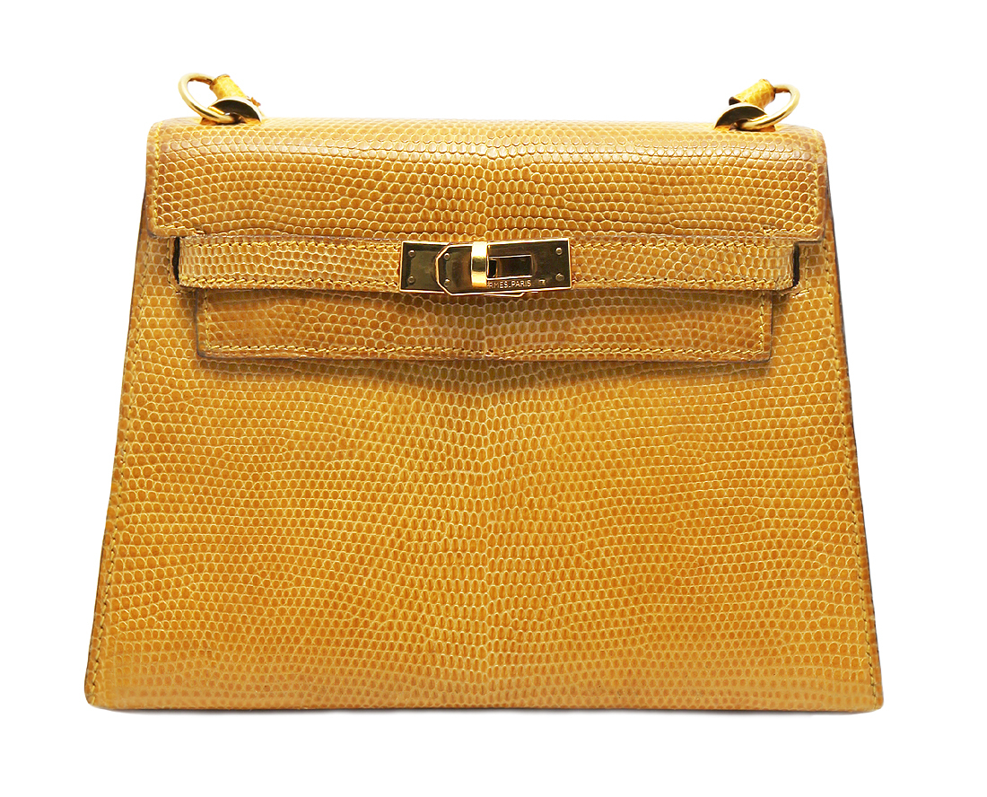 Mini-Kelly Hermès Mustard Coloured Handbag