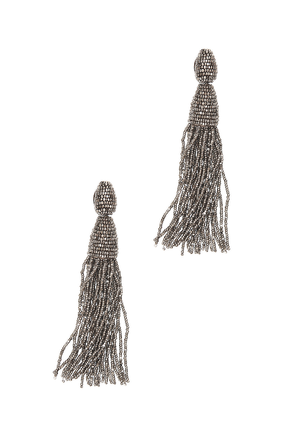 Oscar de la Renta Silver Clip-On Earrings