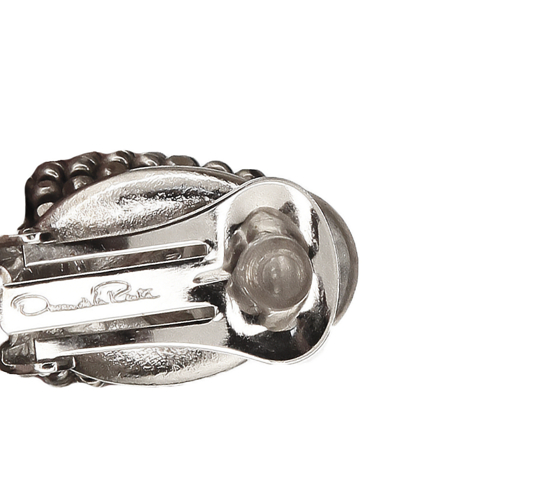 Oscar de la Renta Silver Clip-On Earrings