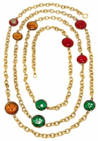 Chanel Chain Necklace With Gripoix Crystals