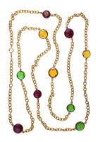 Chanel Chain Necklace With Gripoix Crystals