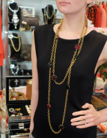 Chanel Chain Necklace With Gripoix Crystals