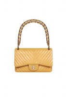 Chanel Chevron Jumbo Classic Double Flap Beige Bag