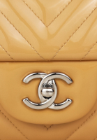 Chanel Chevron Jumbo Classic Double Flap Beige Bag