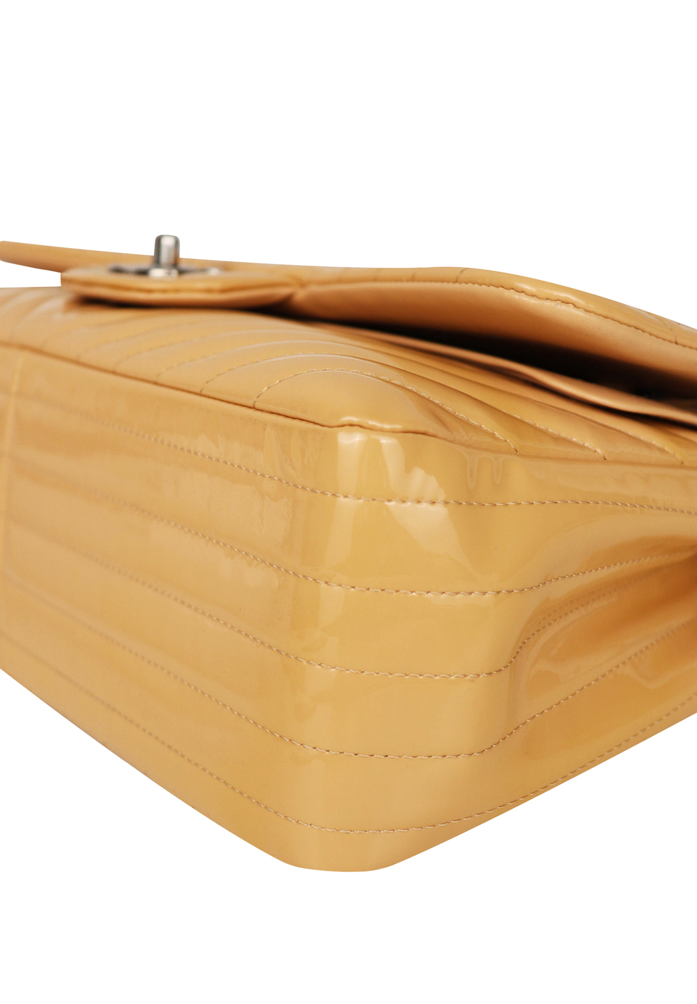 Chanel Chevron Jumbo Classic Double Flap Beige Bag