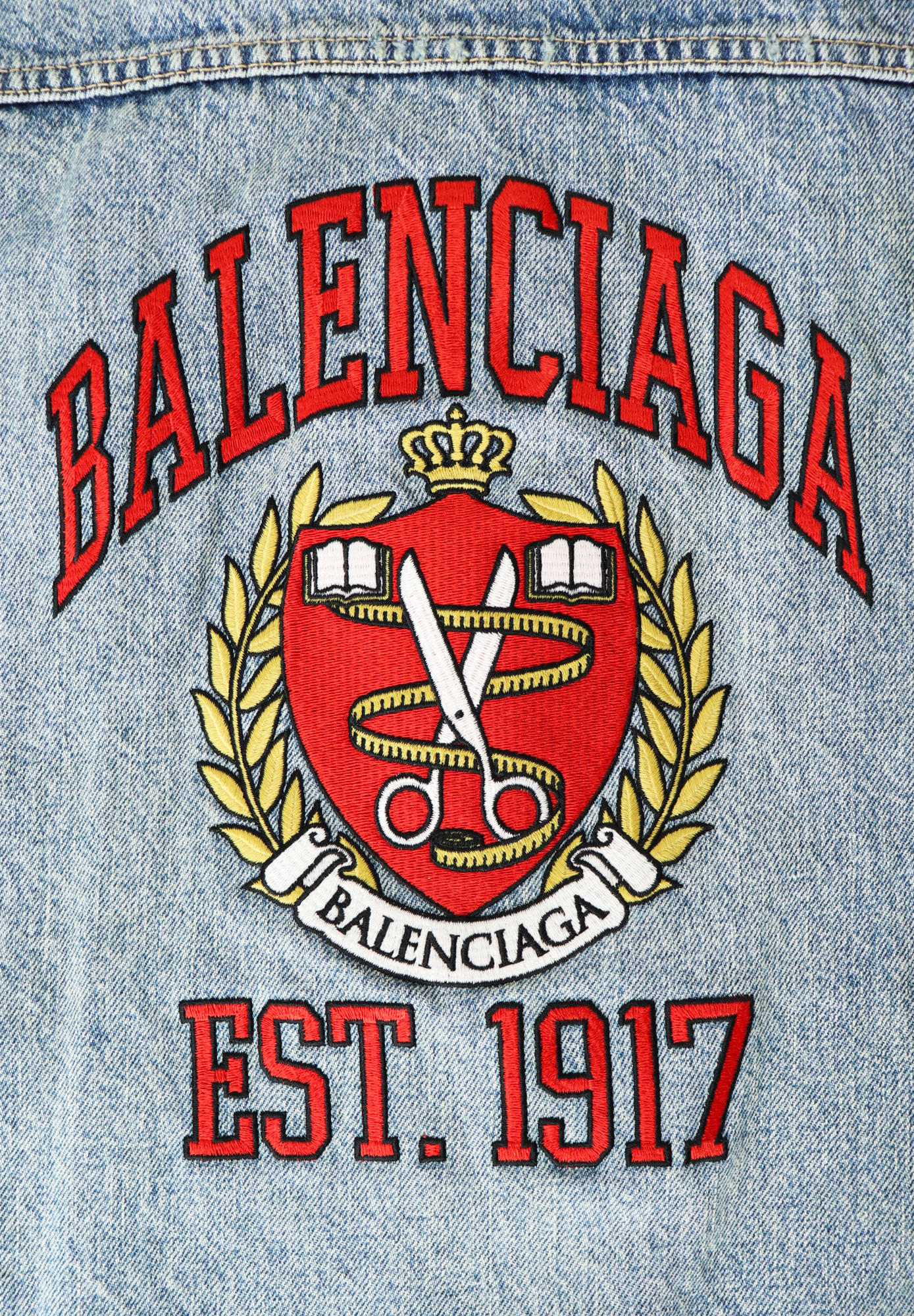 Balenciaga Denim Jacket With Embroidery