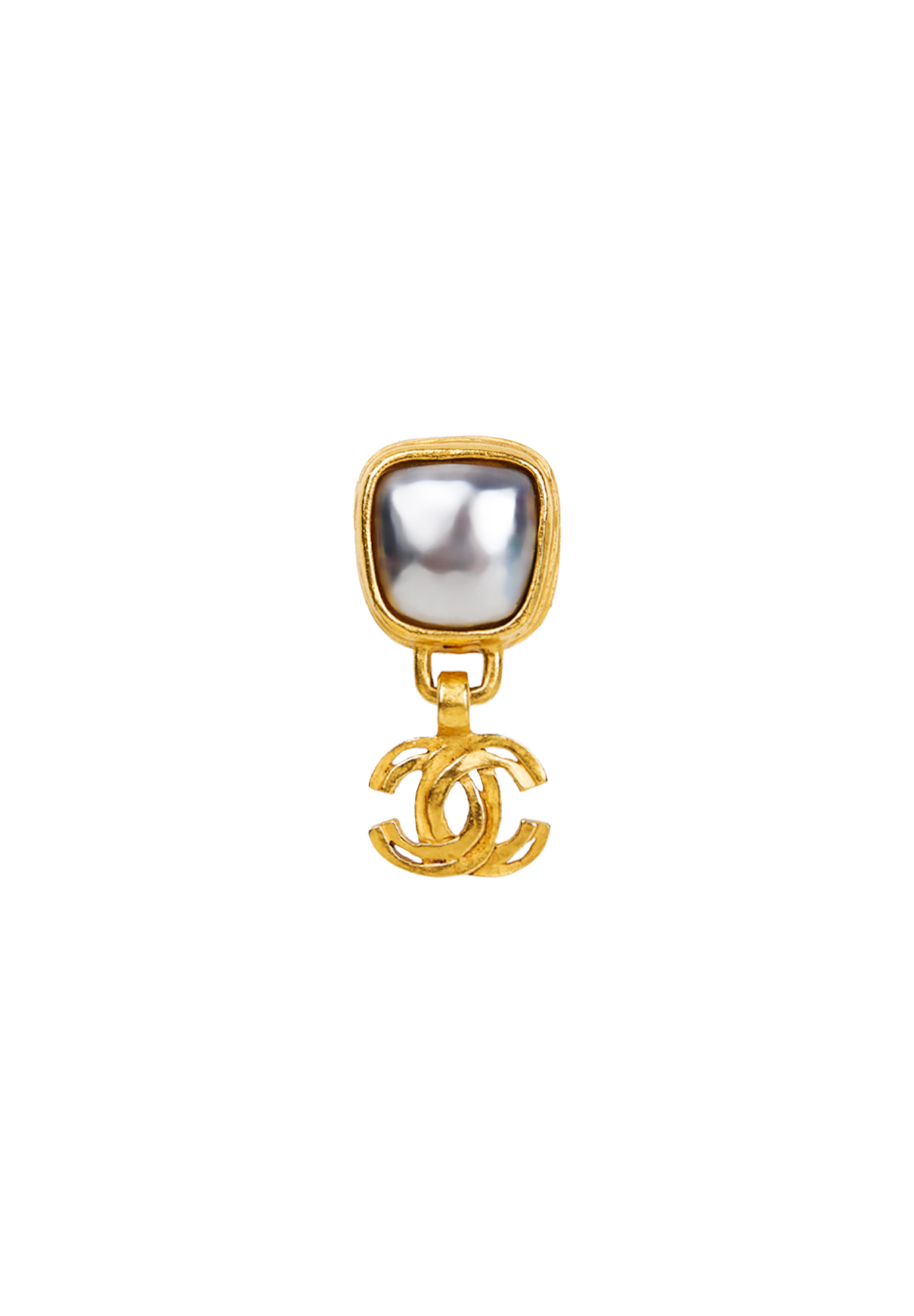Chanel Logo Pendants Clip-On Earrings