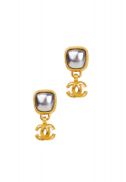 Chanel Logo Pendants Clip-On Earrings