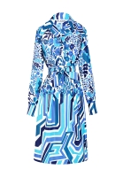 Lanvin Printed Shirt-Waist Dress