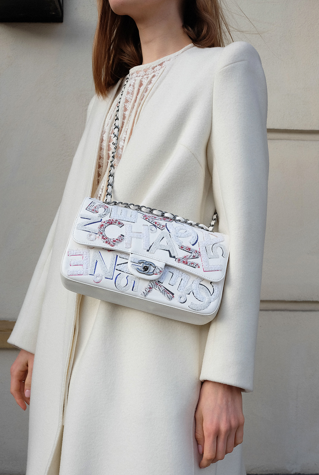 Chanel 2.55 White Double Flap Limited Edition Bag