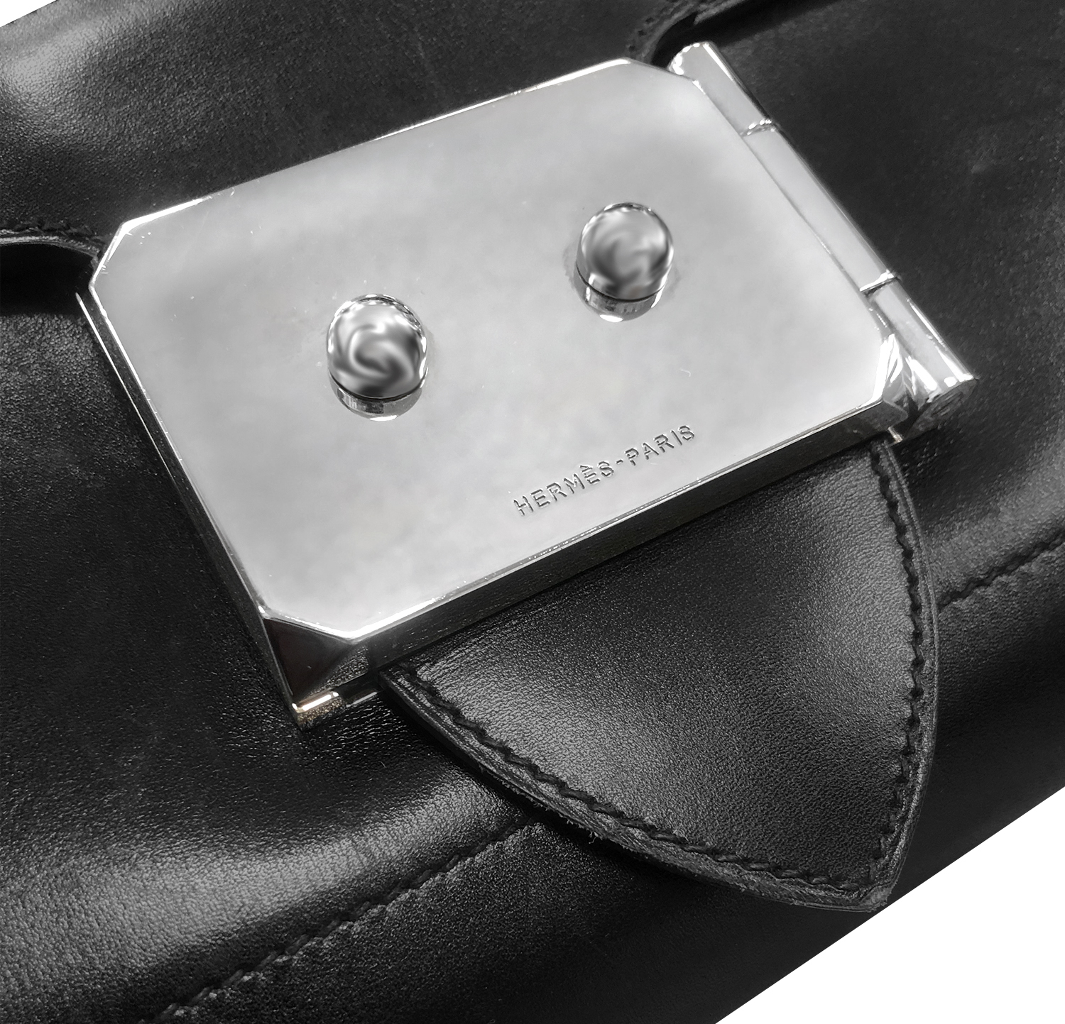 Hermès Goodlock Noir Chamonix Clutch