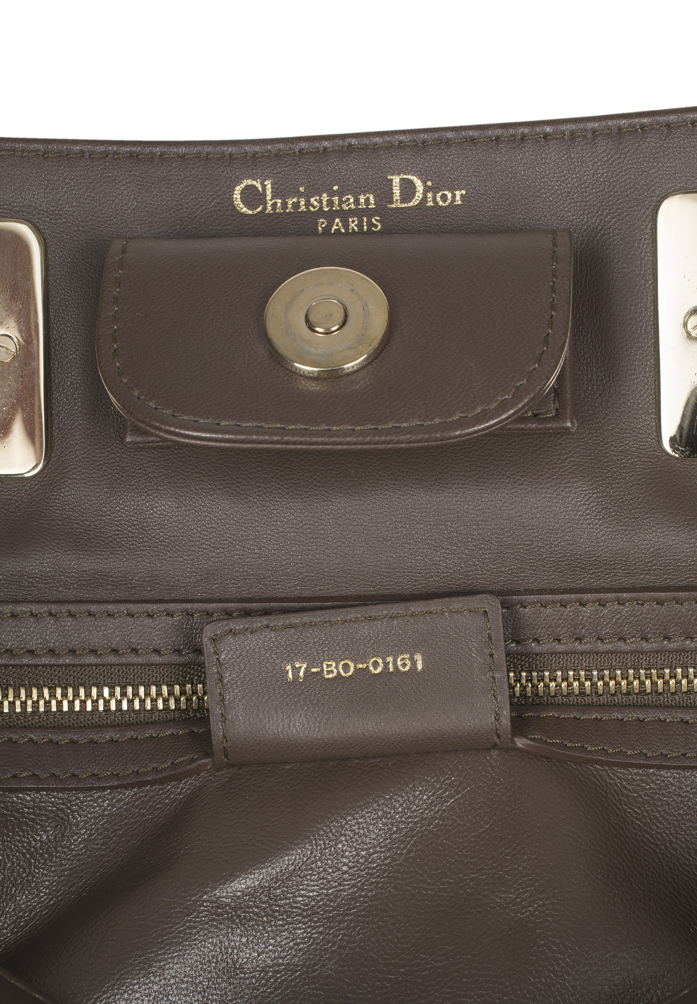 Dior Dark Brown Cannage Leather Granville Chain Link Tote