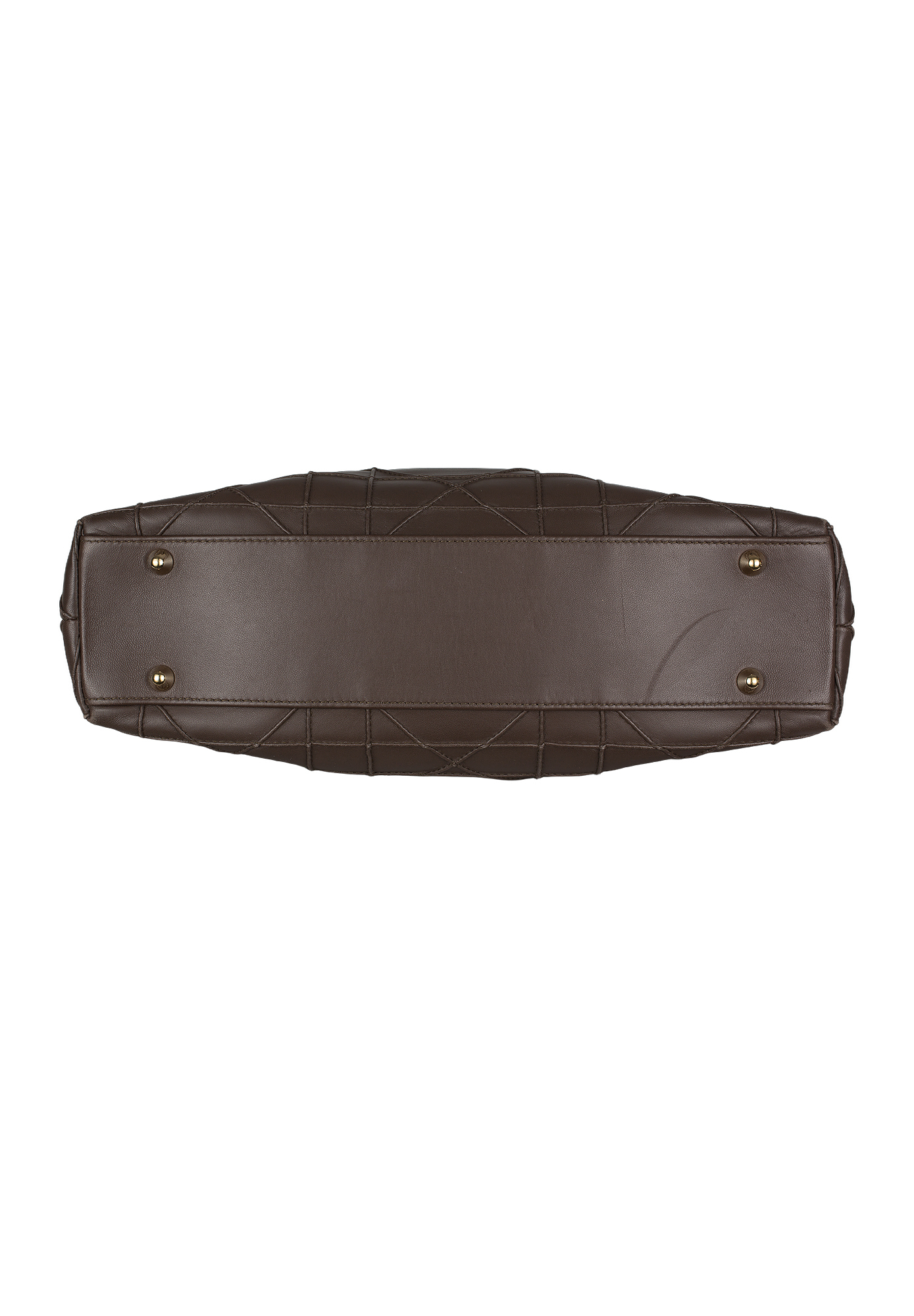 Dior Dark Brown Cannage Leather Granville Chain Link Tote