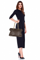 Dior Dark Brown Cannage Leather Granville Chain Link Tote