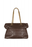 Dior Dark Brown Cannage Leather Granville Chain Link Tote