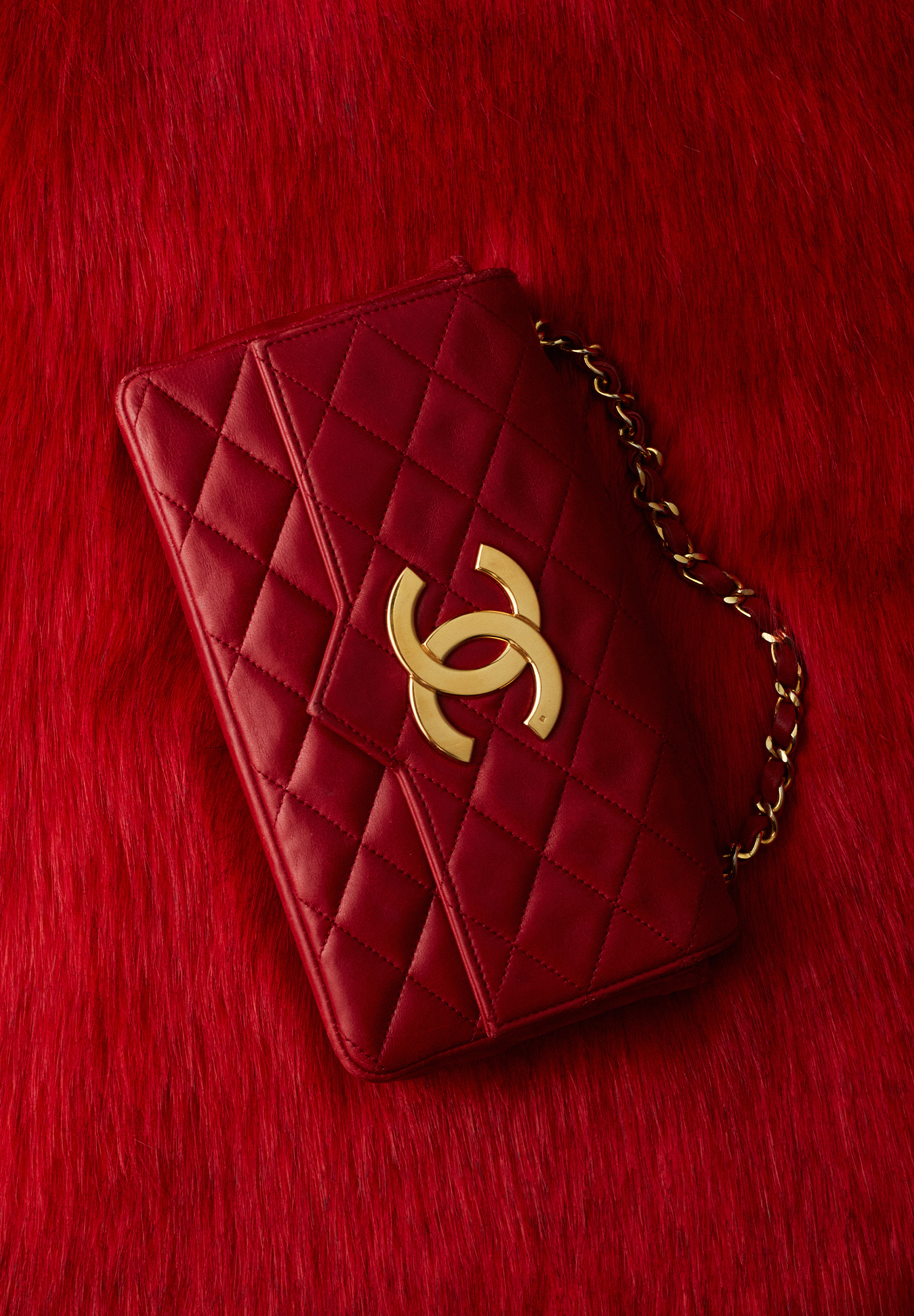 Red Chanel Classic Flap Bag